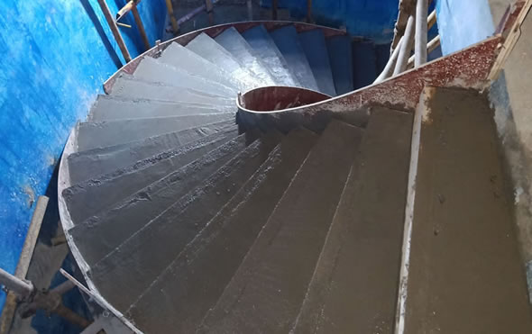 旋轉(zhuǎn)現(xiàn)澆樓梯施工案例